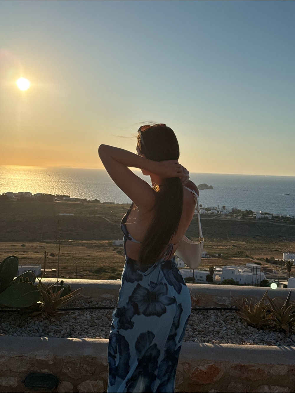 Zara Light Blue Maxi Dress with Dark Blue Floral Print - Picture 2 of 3